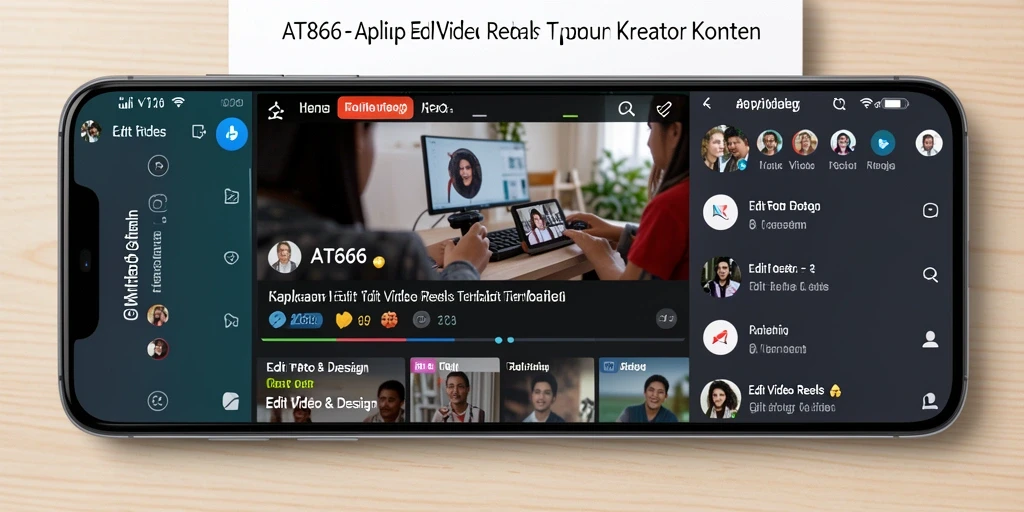 Screenshot utama AT866 menampilkan antarmuka edit video yang menarik.