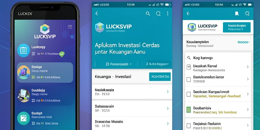 Tampilan antarmuka LUCKSVIP yang modern dan informatif dalam investasi.
