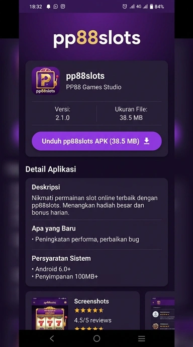 Tampilan halaman APK pp88slots
