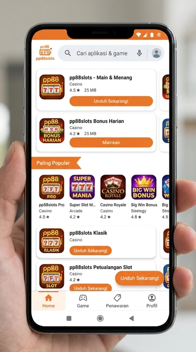 Tampilan katalog aplikasi pp88slots