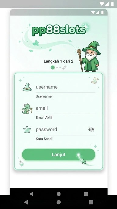 Tampilan halaman daftar pp88slots