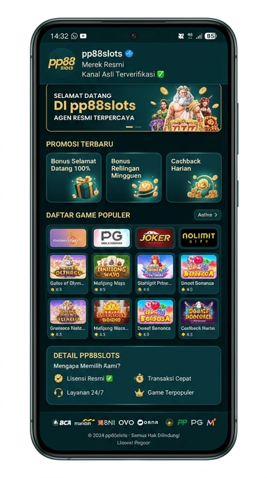 Tampilan kanal resmi pp88slots